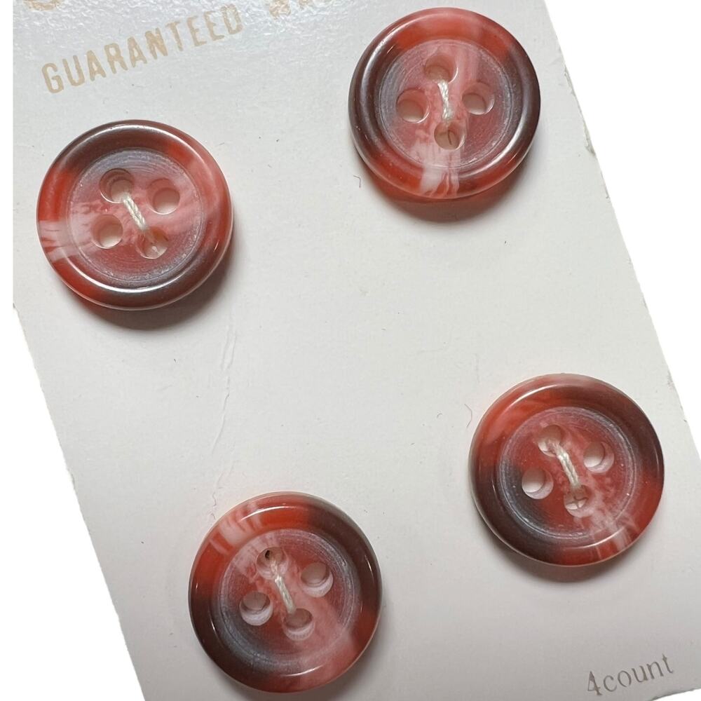 Vintage Le Chic Rust Brown Marbled Buttons Taiwan NOS Blumenthal